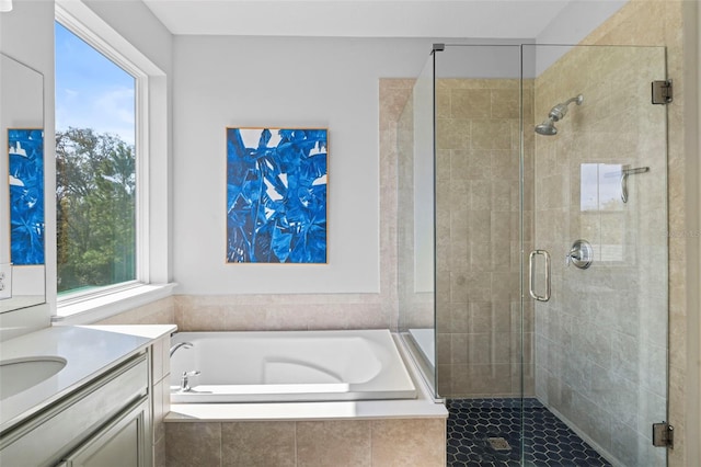 562 Kendall Crossing Dr, Saint Johns, FL 32259 - full bath featuring a shower stall, vanity, and a garden tub