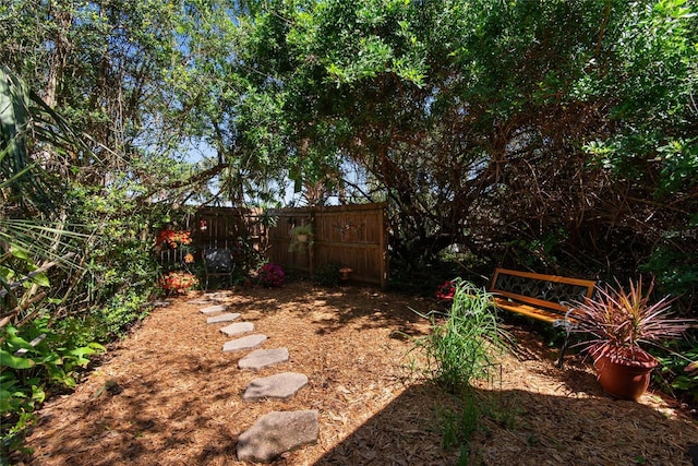 view of yard featuring fence