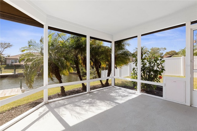 view of unfurnished sunroom