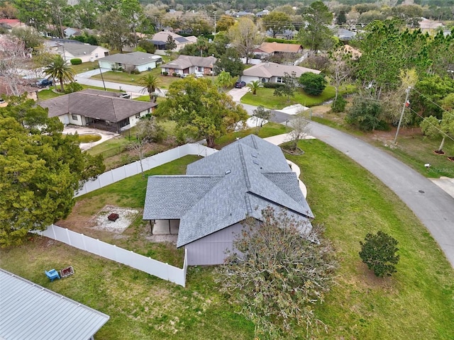 aerial view with a residential view