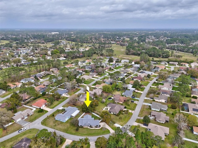 aerial view with a residential view