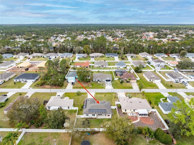 aerial view featuring a residential view