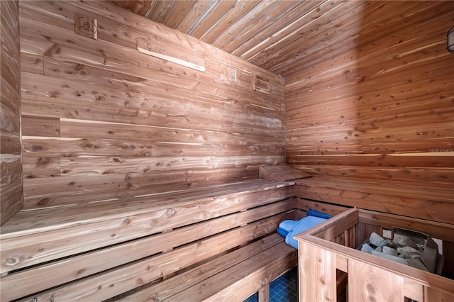 view of sauna