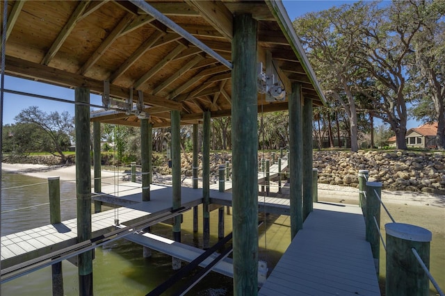 view of dock area