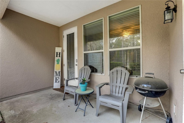 view of patio / terrace featuring a grill