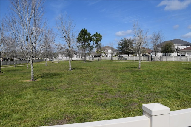 view of yard featuring fence