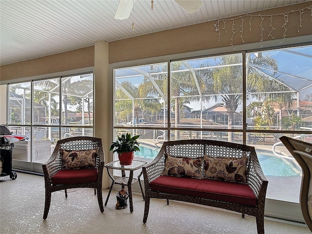 9 Cedar Hollow Ct, Palm Coast, FL 32137 - sunroom / solarium with a ceiling fan