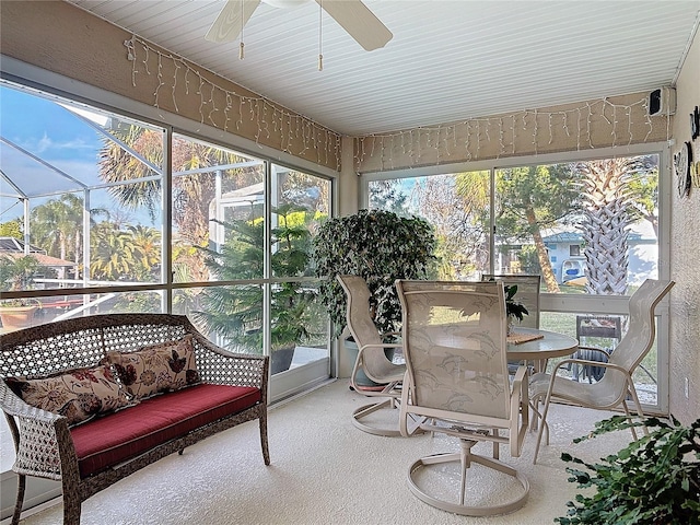 9 Cedar Hollow Ct, Palm Coast, FL 32137 - sunroom with a ceiling fan