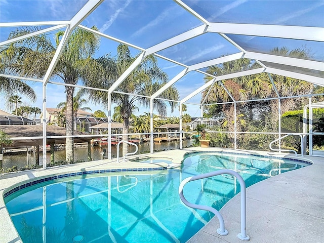 9 Cedar Hollow Ct, Palm Coast, FL 32137 - pool with glass enclosure and a patio