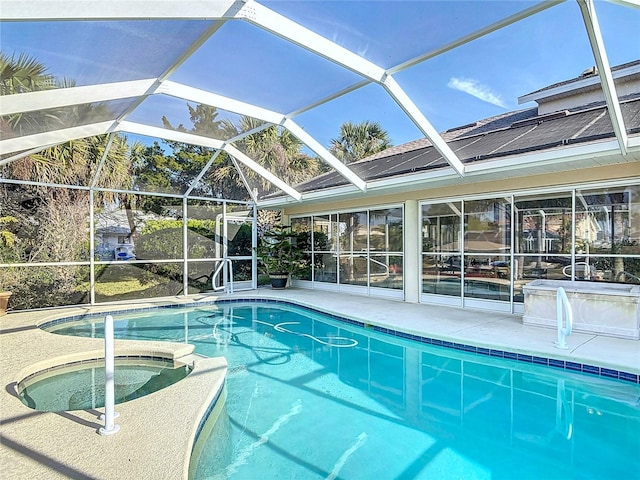 9 Cedar Hollow Ct, Palm Coast, FL 32137 - pool featuring a patio, a lanai, and an in ground hot tub