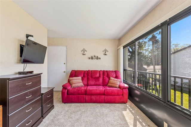 carpeted living room with a healthy amount of sunlight