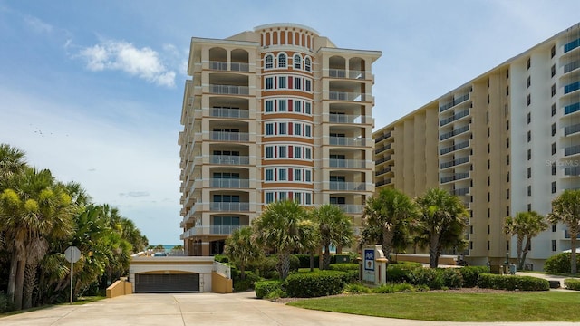 view of building exterior featuring a garage