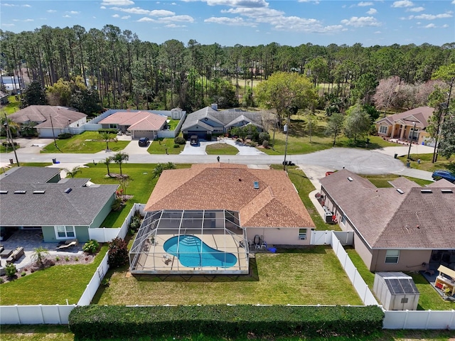 drone / aerial view featuring a residential view