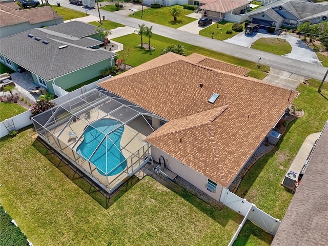 drone / aerial view featuring a residential view