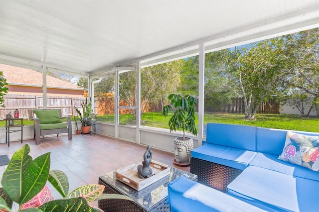 view of unfurnished sunroom