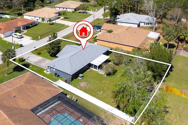 bird's eye view featuring a residential view