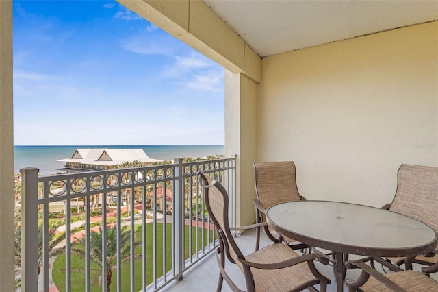 balcony with a water view