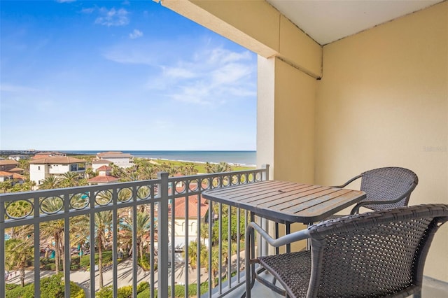 balcony with a water view