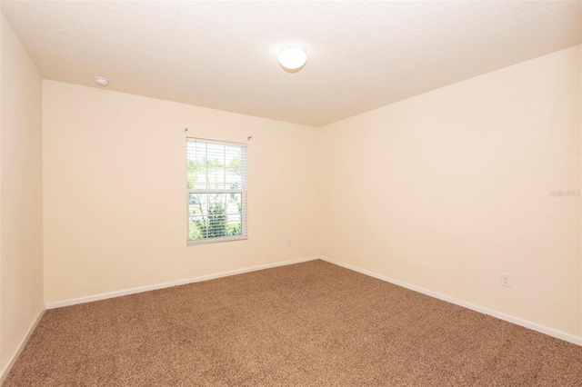 unfurnished room featuring baseboards, carpet floors, and a textured ceiling