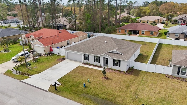 aerial view with a residential view