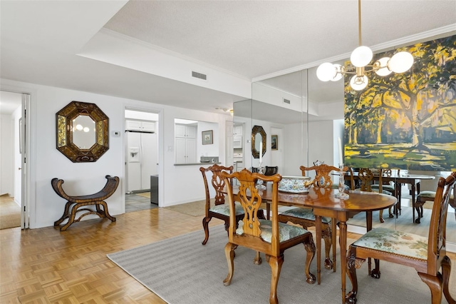 2970 Saint Johns Ave Unit 3F, Jacksonville, FL 32205 - dining area featuring visible vents and ornamental molding