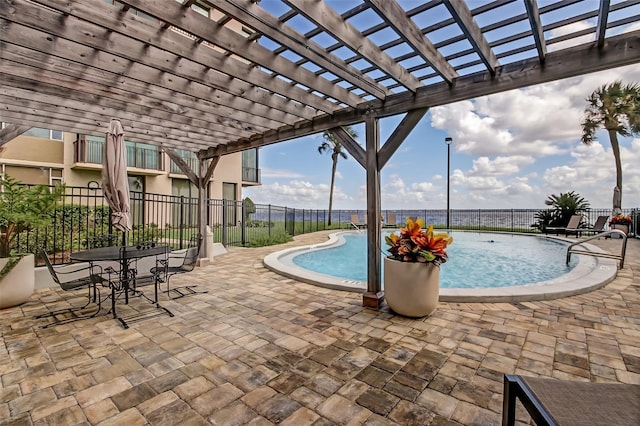 2970 Saint Johns Ave Unit 3F, Jacksonville, FL 32205 - pool featuring a patio, a fenced backyard, and a pergola