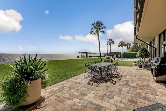 2970 Saint Johns Ave Unit 3F, Jacksonville, FL 32205 - view of patio / terrace with an outdoor pool and a water view