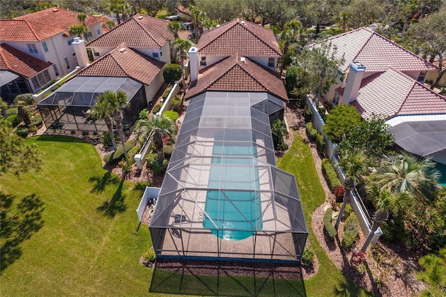 aerial view with a residential view