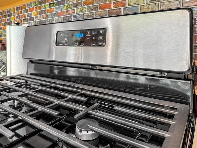 details with stainless steel gas range