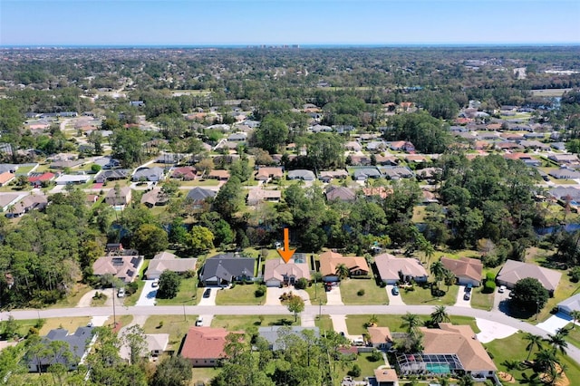 bird's eye view with a residential view