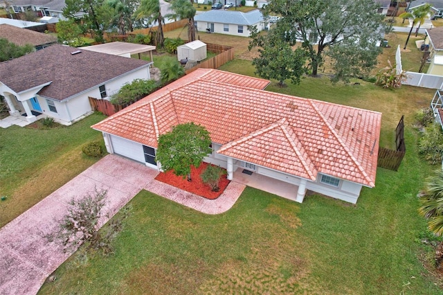 bird's eye view featuring a residential view