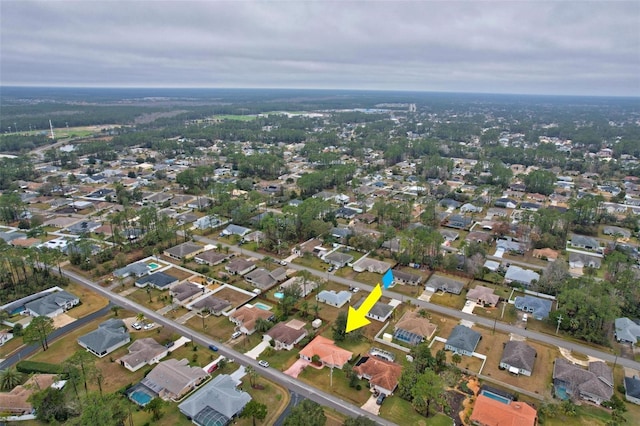 aerial view featuring a residential view