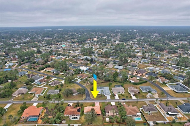 drone / aerial view with a residential view