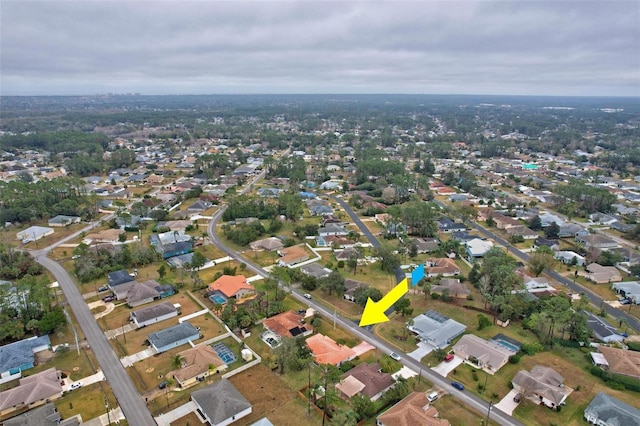 bird's eye view with a residential view