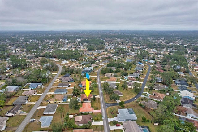 aerial view with a residential view