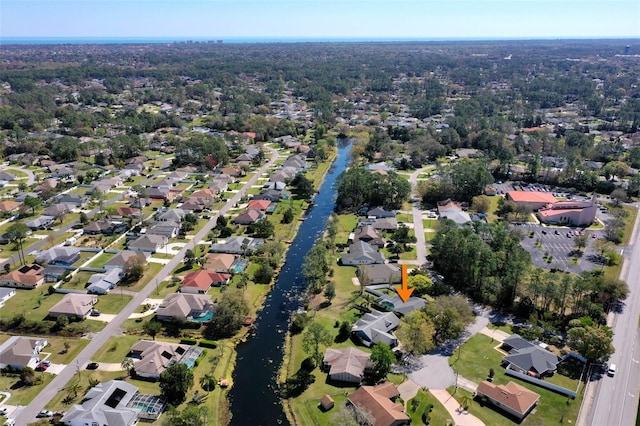 aerial view with a residential view