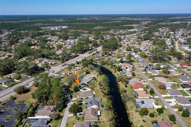 aerial view with a residential view