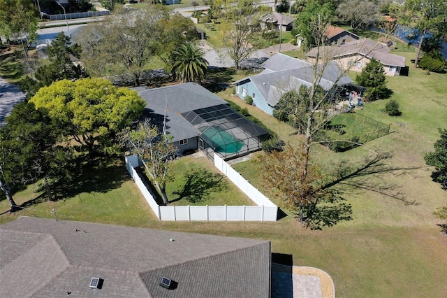 bird's eye view with a residential view