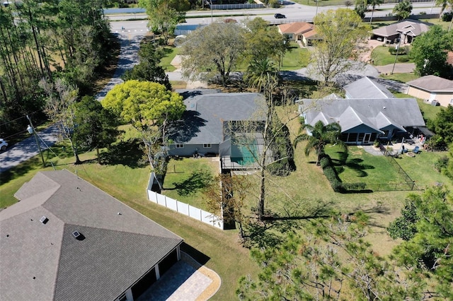 bird's eye view with a residential view