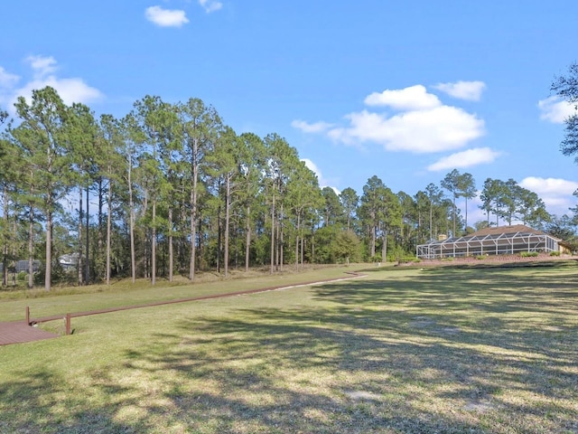 view of community featuring a lawn