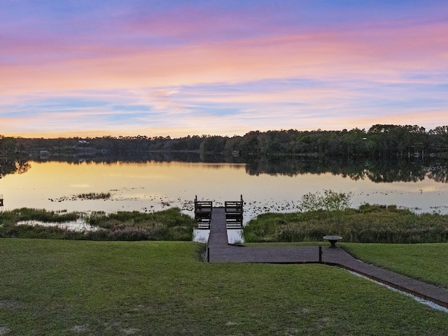 exterior space with a boat dock