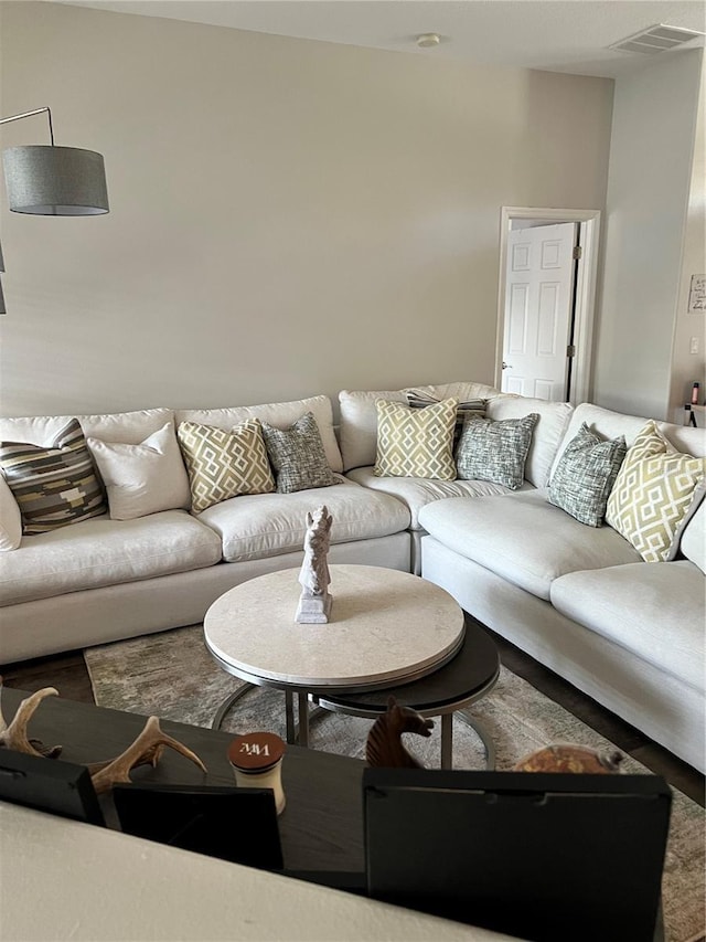 living area with visible vents