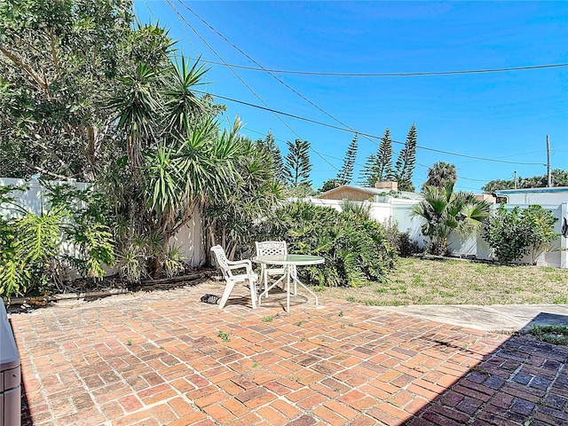 view of patio / terrace featuring a fenced backyard