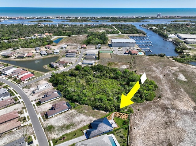96 Del Palma Dr, Palm Coast, FL 32137 - birds eye view of property with a residential view and a water view