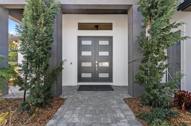 96 Del Palma Dr, Palm Coast, FL 32137 - property entrance with stucco siding
