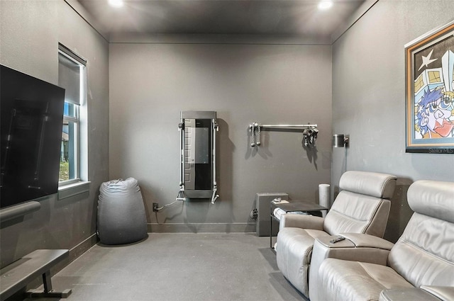 96 Del Palma Dr, Palm Coast, FL 32137 - cinema featuring baseboards, finished concrete flooring, and recessed lighting