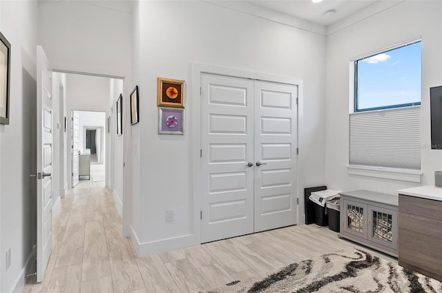 96 Del Palma Dr, Palm Coast, FL 32137 - interior space featuring baseboards, a closet, and light wood-style floors