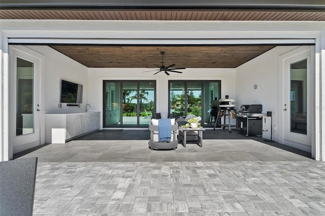 96 Del Palma Dr, Palm Coast, FL 32137 - view of patio featuring grilling area and a ceiling fan