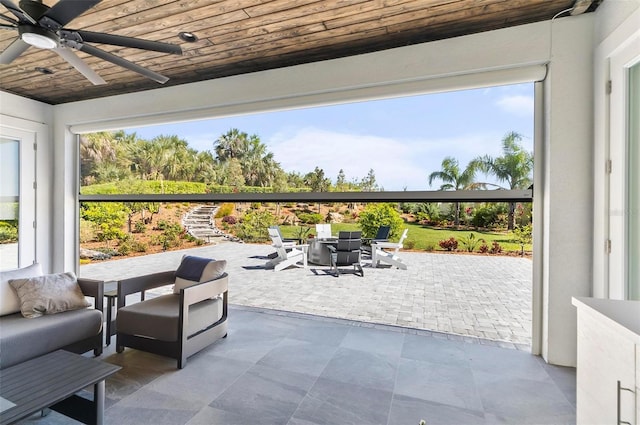 96 Del Palma Dr, Palm Coast, FL 32137 - view of patio featuring outdoor lounge area, outdoor dining space, and a ceiling fan