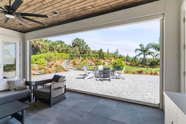 96 Del Palma Dr, Palm Coast, FL 32137 - view of patio / terrace with ceiling fan and outdoor dining space